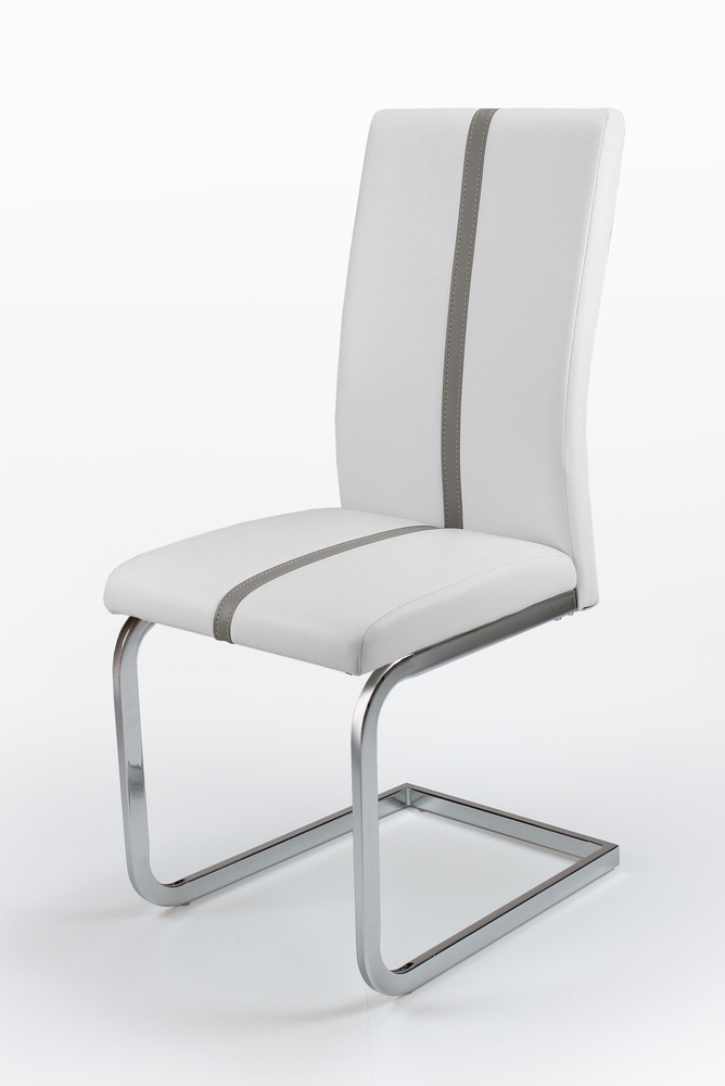 ENZO 01 Cantilever chair metal chromed AL white / Application grey B 43, H 100, T 52 cm